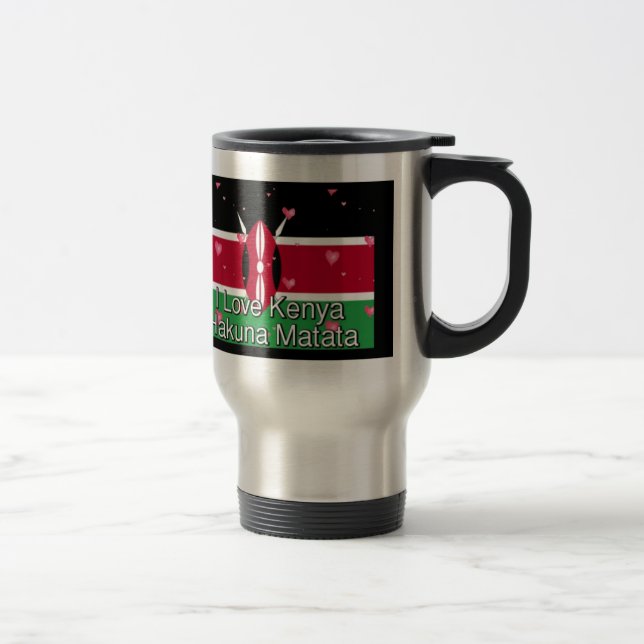 Mug De Voyage I Love Kenya et "Hakuna Matata" Art Print (Droit)