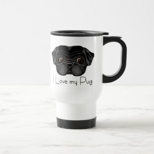 Mug De Voyage I Love My Black Carlin mignon Carlin noir et Citat