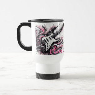 Mug De Voyage I Love Rock N Roll Guitare Électrique Peinture