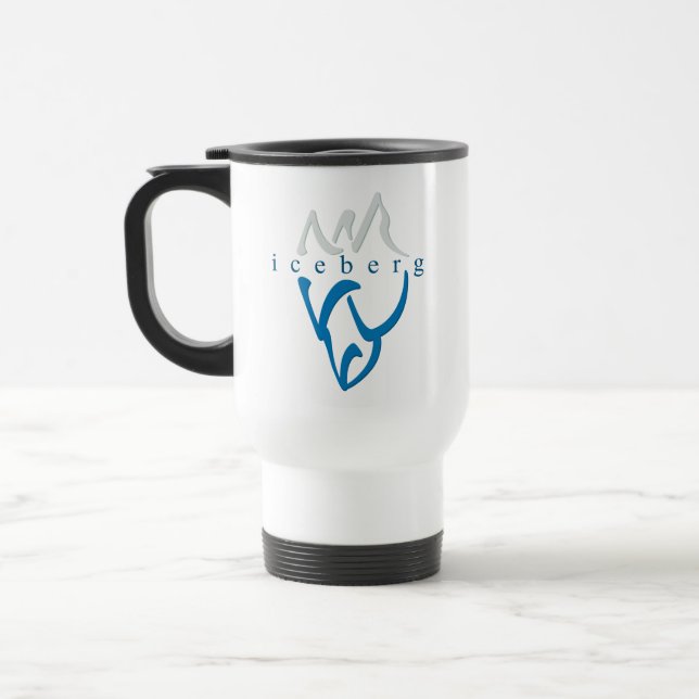 Mug De Voyage Iceberg Abstrait bleu Inspirationnel personnalisé (Gauche)