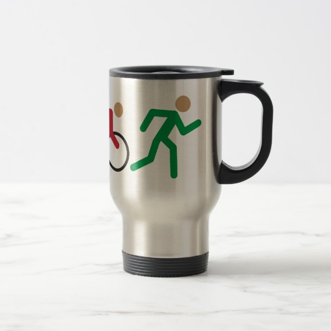 Mug De Voyage Icônes de logo de triathlon en couleurs (Droit)