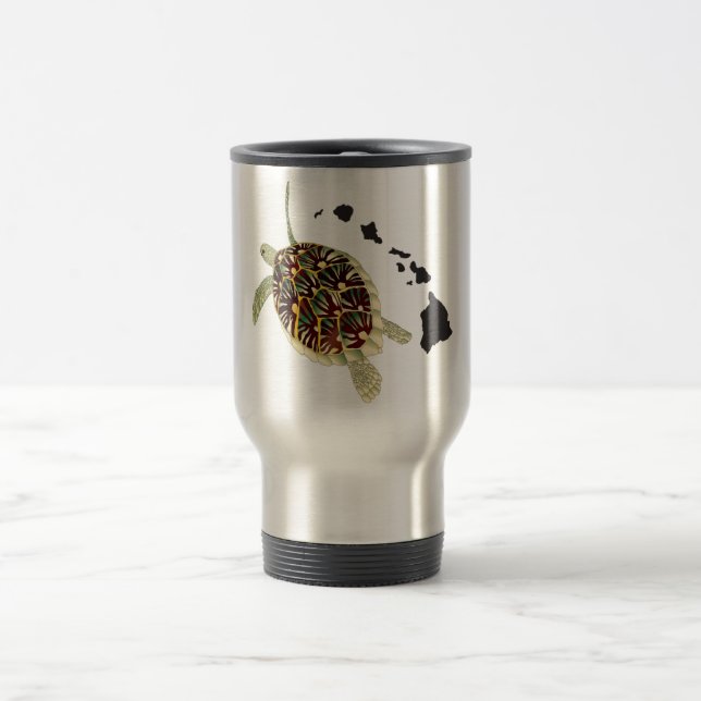 Mug De Voyage Îles d'Hawaï et tortue d'Hawaï (Centre)