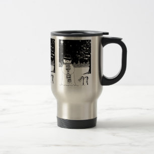 Mug De Voyage Illustratio noir et blanc de Noël de bonhomme de