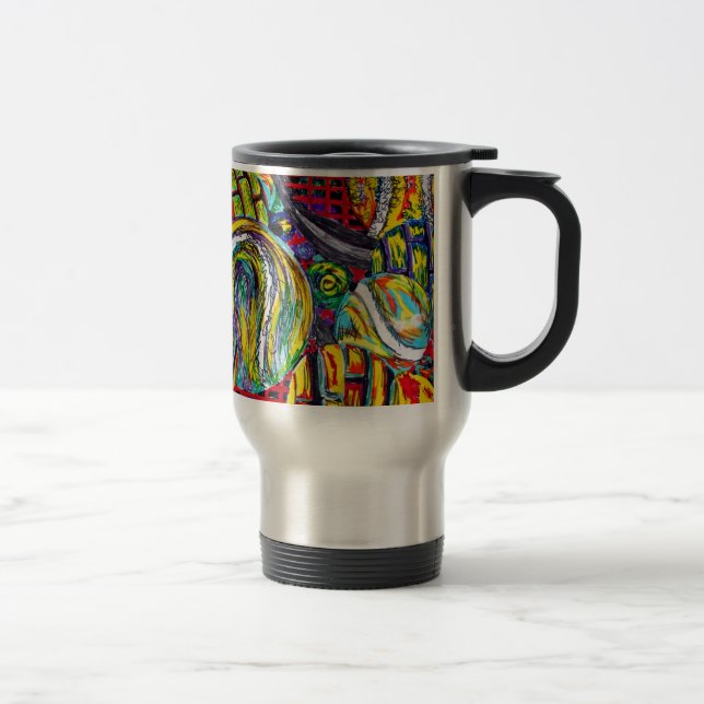 Mug De Voyage Illustration abstraite de tennis (Droit)