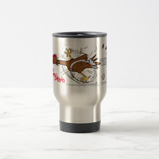 Mug De Voyage Illustration amusante de poulet cool (Centre)