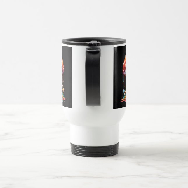 Mug De Voyage Illustration de champignon psychédélique (Poignée)