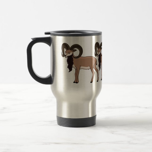 Mug De Voyage Illustration de chèvre de Mouflon (Gauche)