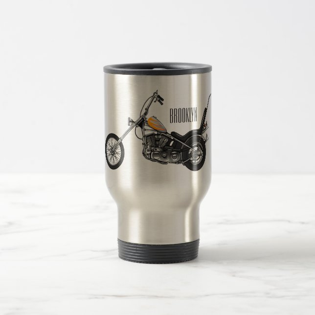 Mug De Voyage Illustration de Chopper Motorcycle 1950 (Centre)