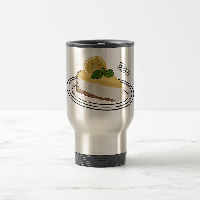 Mug De Voyage Illustration de citron cheesecake (Centre)