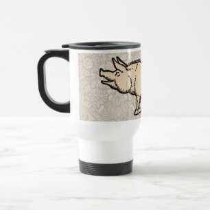 Mug De Voyage Illustration de cochon antique mignon vintage