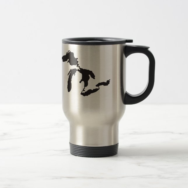 Mug De Voyage Illustration de coutume de Great Lakes (Droit)