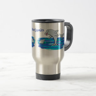 Mug De Voyage Illustration de dauphins heureux adorables