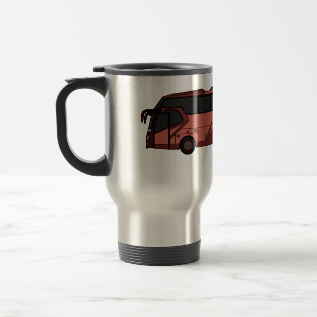 Mug De Voyage Illustration de dessin animé d'autobus (Gauche)