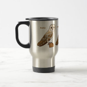 Mug De Voyage Illustration de dessin animé de la chouette grange