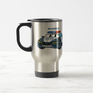 Mug De Voyage Illustration de dessin animé de voiture de police