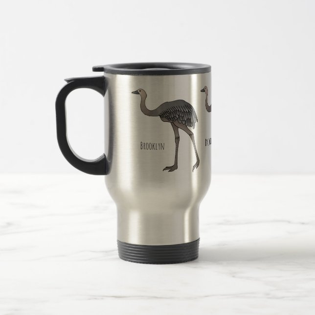 Mug De Voyage Illustration de dessin animé d'oiseau nandou d'Amé (Gauche)