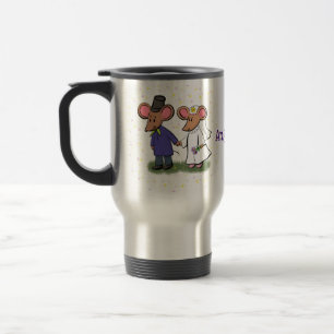 Mug De Voyage Illustration de dessin animé d'un couple de souris