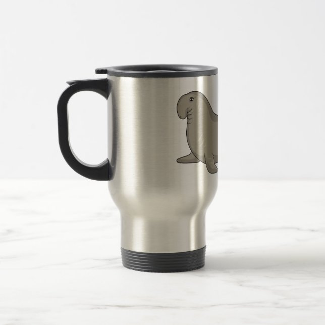 Mug De Voyage Illustration de dessin de phoque éléphant (Gauche)