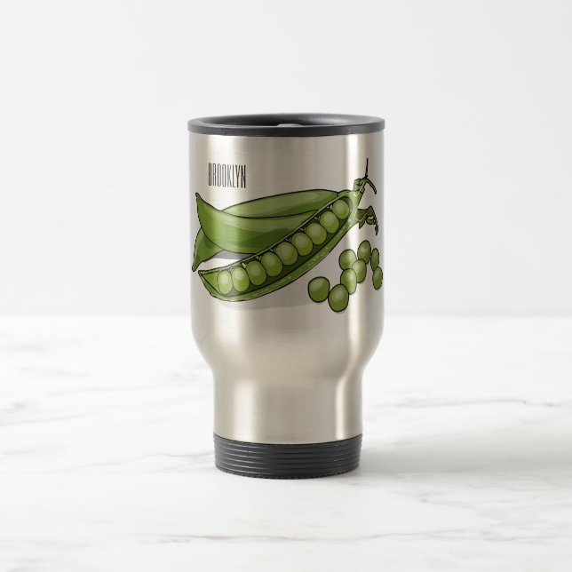 Mug De Voyage Illustration de dessin de pois (Centre)