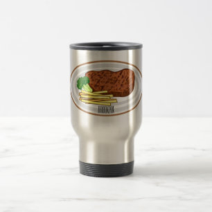 Mug De Voyage Illustration de dessin de steak
