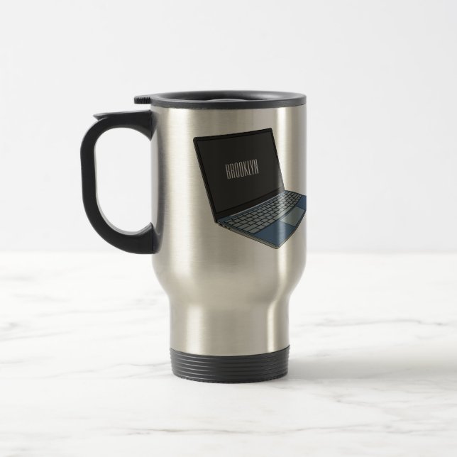 Mug De Voyage Illustration de dessin sur ordinateur portable (Gauche)