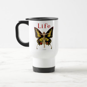 Mug De Voyage Illustration de femme volant papillon Flapper