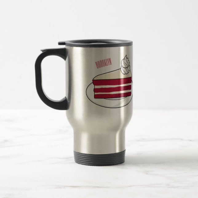 Mug De Voyage Illustration de gâteau en velours rouge (Gauche)