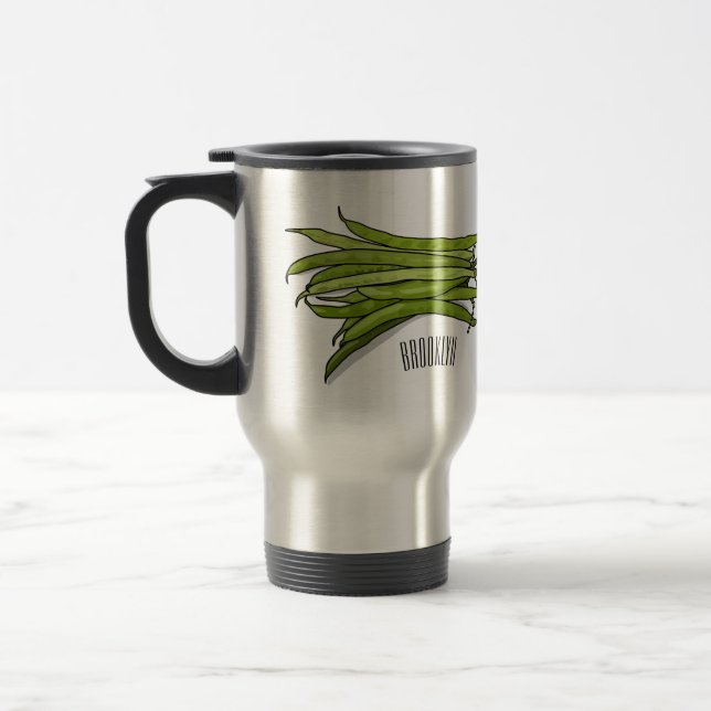 Mug De Voyage Illustration de haricots verts (Gauche)