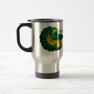 Mug De Voyage Illustration de la caricature de poisson de combat
