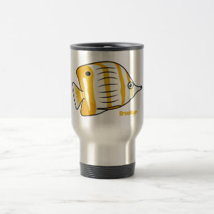 Mug De Voyage Illustration de la caricature du poisson papillon