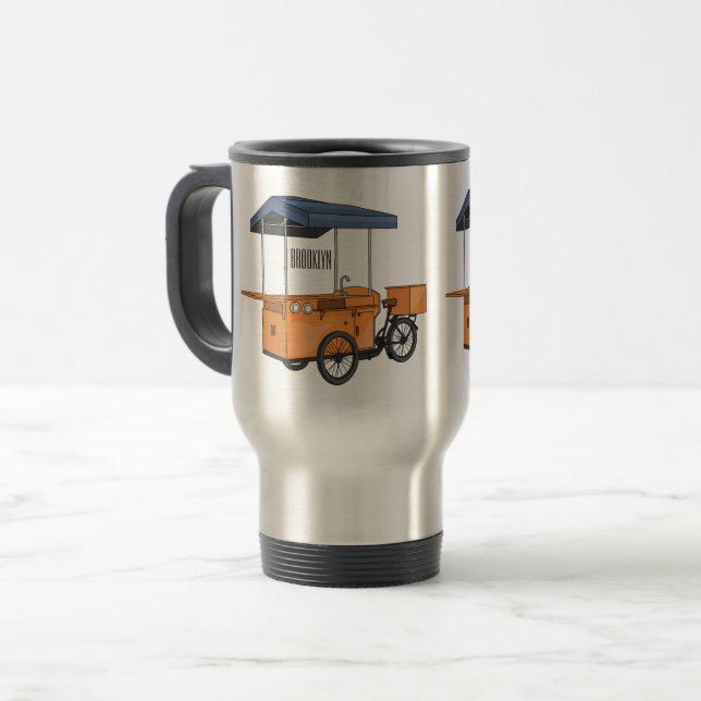 Mug De Voyage Illustration de la carotte de vélo (Devant gauche)