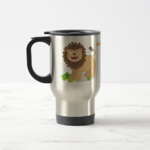 Mug De Voyage Illustration de l'effervescence de lions heureux