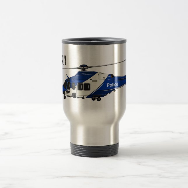 Mug De Voyage Illustration de l'hélicoptère de police (Centre)