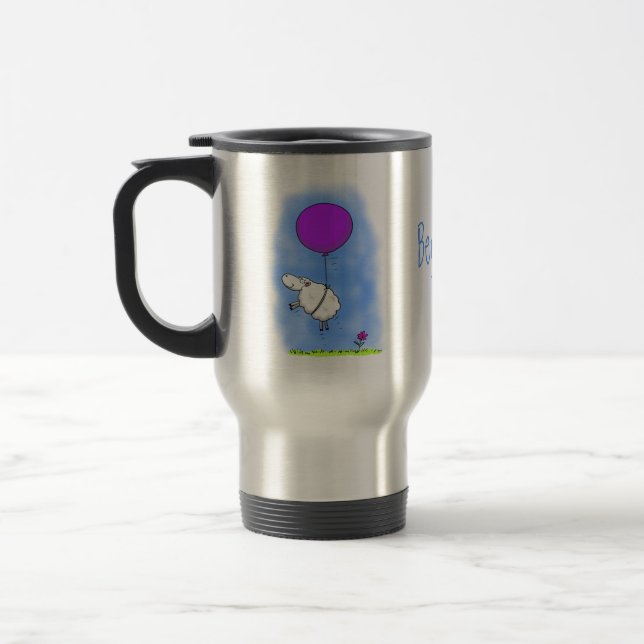 Mug De Voyage Illustration de l'humour en ballons de mouton mign (Gauche)