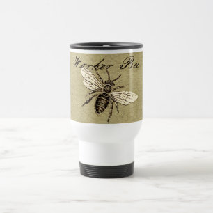 Mug De Voyage Illustration de l'insecte d'abeille vintage