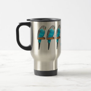 Mug De Voyage Illustration de l'oiseau bleu budgerigar