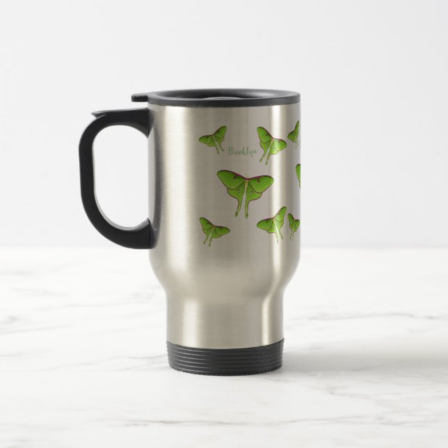 Mug De Voyage Illustration de Luna Moth (Gauche)
