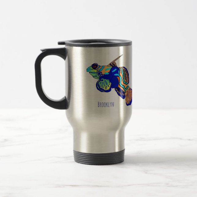 Mug De Voyage Illustration de Mandarinfish (Gauche)