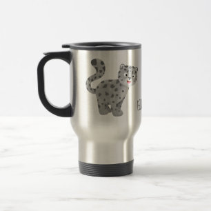 Mug De Voyage Illustration de mignon léopard des neiges