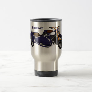 Mug De Voyage Illustration de moto pourpre Sidecar
