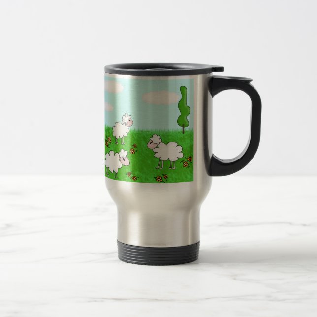 Mug De Voyage Illustration de moutons mignons pour enfants (Droit)