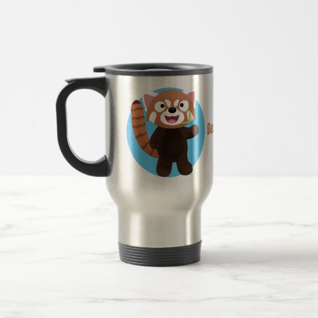 Mug De Voyage Illustration de panda rouge mignon (Gauche)
