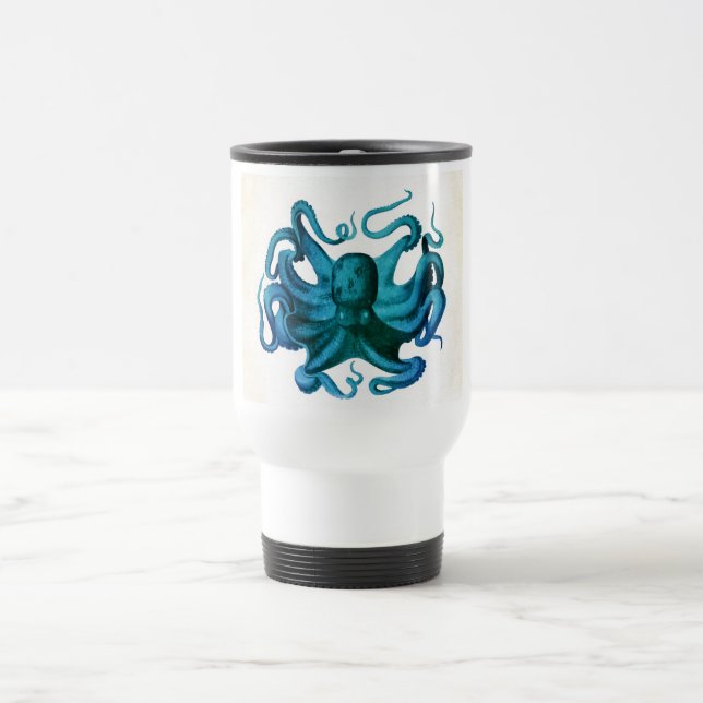 Mug De Voyage Illustration de pieuvre aquarelle (Centre)