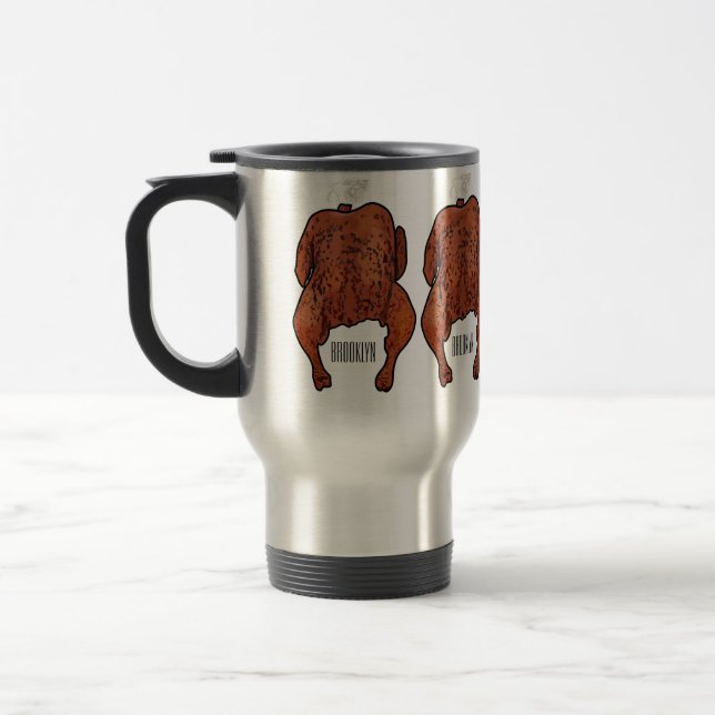 Mug De Voyage Illustration de poulet rôti (Gauche)
