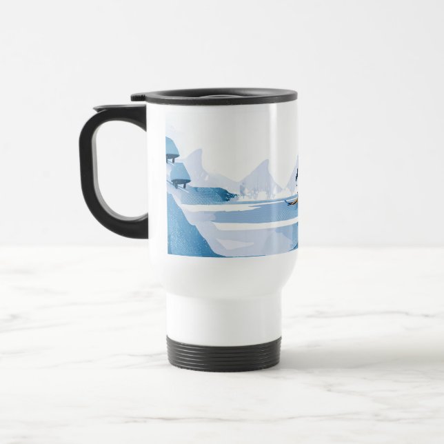 Mug De Voyage illustration de sports d'hiver (Gauche)