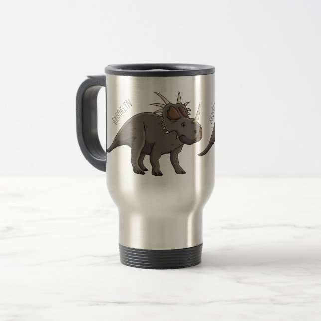 Mug De Voyage Illustration de Styracosaurus (Devant gauche)