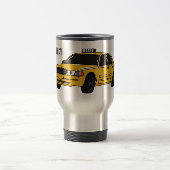Mug De Voyage Illustration de taxi (Centre)