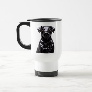 Mug De Voyage Illustration de visage de chien noir