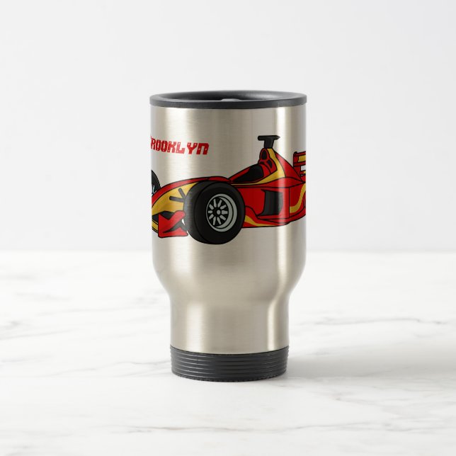 Mug De Voyage Illustration de voitures de course à grande vitess (Centre)