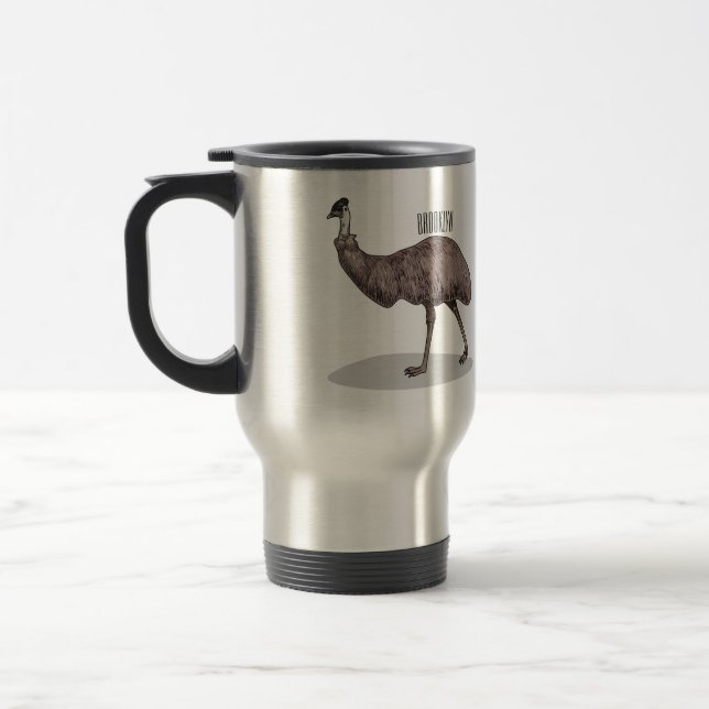 Mug De Voyage Illustration d'Emu bird (Gauche)
